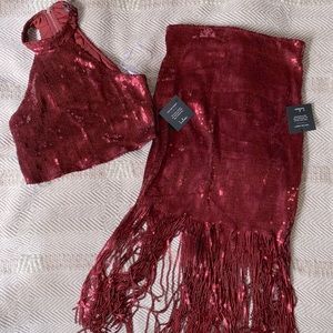 NWT Red Sequin Party 2 Piece Set